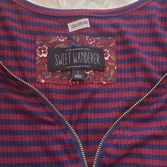 Sweet Wanderer Purple Striped Dress - Picture 2 of 3